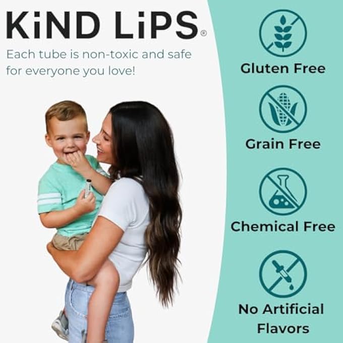 Kind Lips بلسم الشفاه - عناية مرطبة ومغذية للشفاه الجافة مصنوعة من زبدة الشيا وشمع العسل مع فيتامين E | نكهة الفراولة | 0.15 أونصة (عبوة من 5) - Image 3